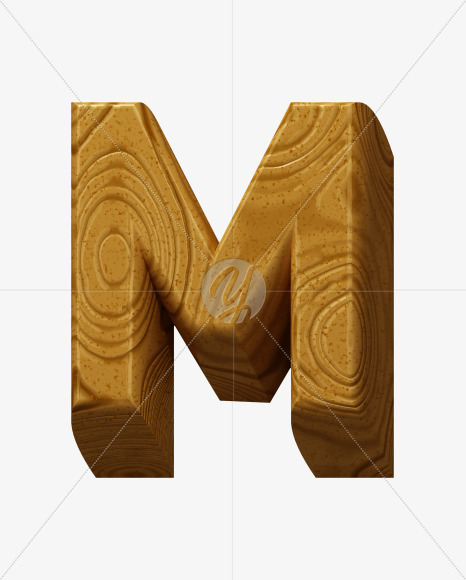 Letter M from Wooden Toy Font on Yellow Images Creative Fonts - S39775