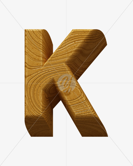 Letter K from Wooden Toy Font on Yellow Images Creative Fonts - S39773