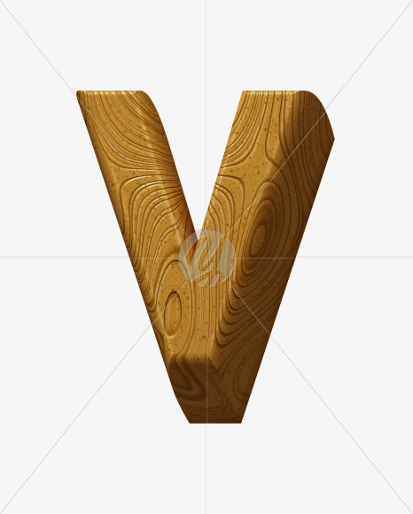 Letter V from Wooden Toy Font on Yellow Images Creative Fonts - S39784