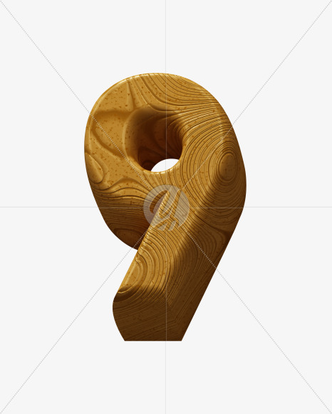 9 from Wooden Toy Font on Yellow Images Creative Fonts - S39797