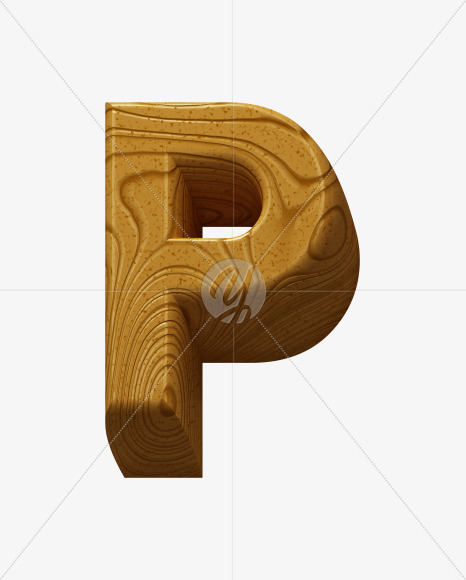 Letter P from Wooden Toy Font on Yellow Images Creative Fonts - S39778