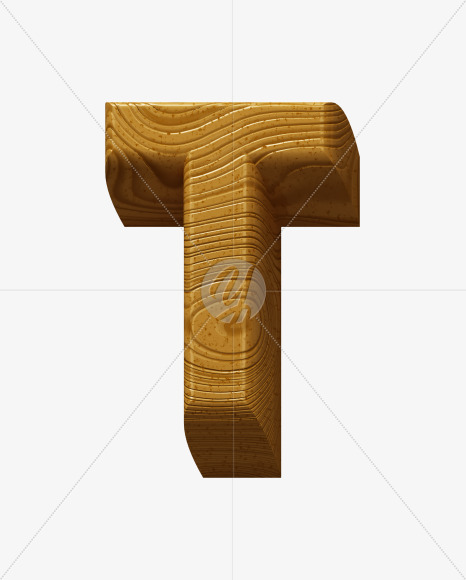 Letter T from Wooden Toy Font on Yellow Images Creative Fonts - S39782