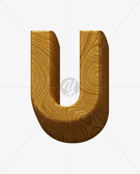 Letter U from Wooden Toy Font on Yellow Images Creative Fonts - S39783