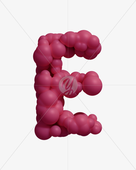 Letter E from Pink meta Font on Yellow Images Creative Fonts - S39902