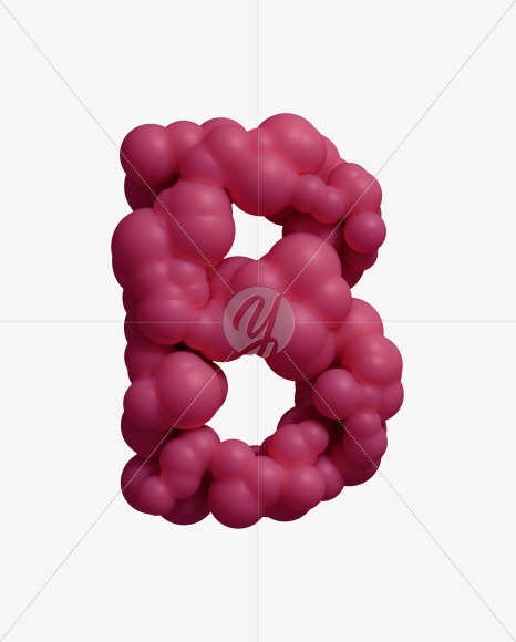 Letter B from Pink meta Font on Yellow Images Creative Fonts - S39899