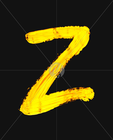 Letter Z from Golden Brush Font on Yellow Images Creative Fonts - S40088