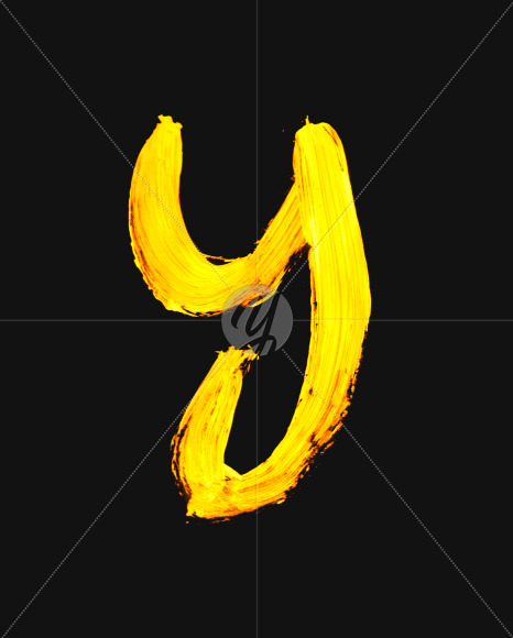 Letter Y from Golden Brush Font on Yellow Images Creative Fonts - S40087