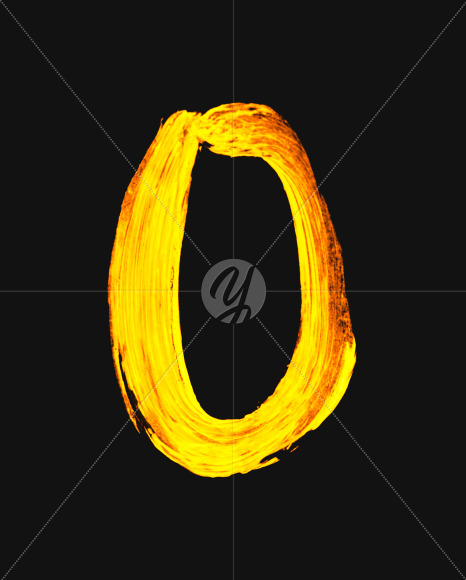 Letter O from Golden Brush Font on Yellow Images Creative Fonts - S40077