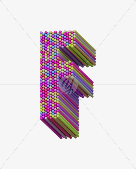 Letter F from Extrude Font on Yellow Images Creative Fonts - S40110