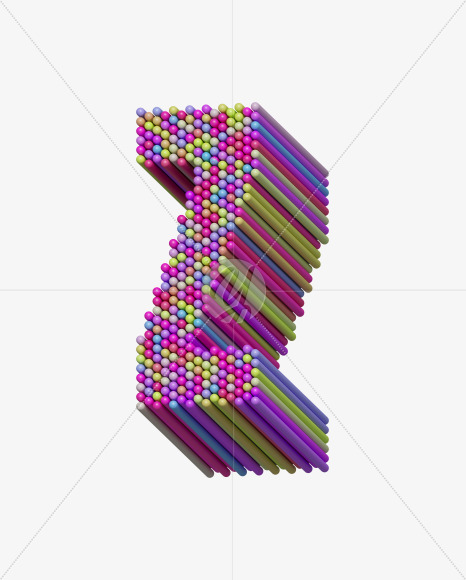 Letter Z from Extrude Font on Yellow Images Creative Fonts - S40130