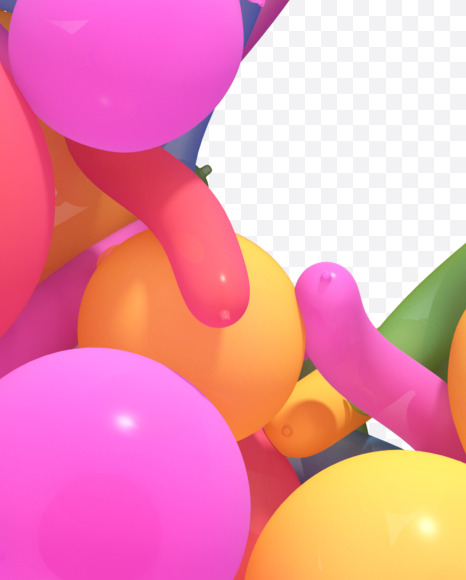 9 from Multicolored balloon font on Yellow Images Creative Fonts - S40277