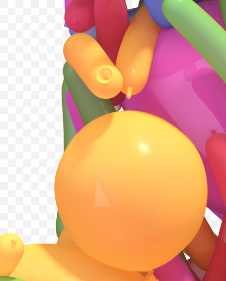 Letter I from Multicolored balloon font on Yellow Images Creative Fonts - S40251