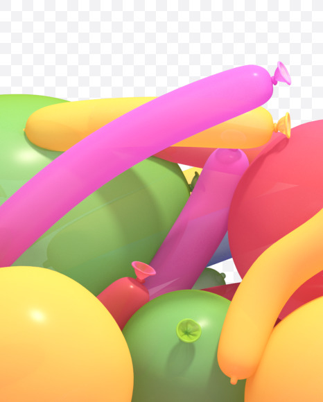 7 from Multicolored balloon font on Yellow Images Creative Fonts - S40275