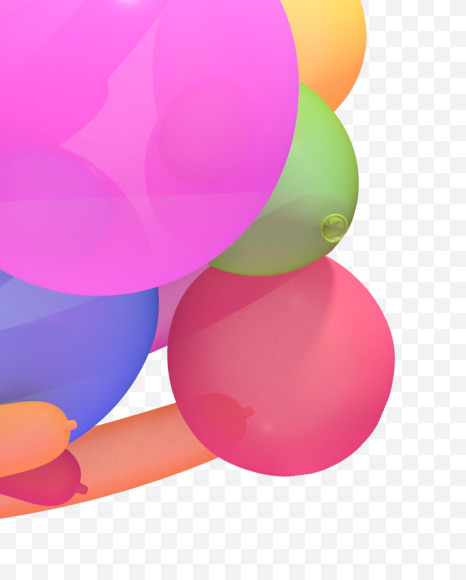 Letter E from Multicolored balloon font on Yellow Images Creative Fonts - S40247