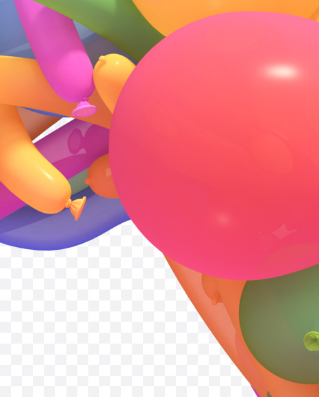 Letter O from Multicolored balloon font on Yellow Images Creative Fonts - S40257