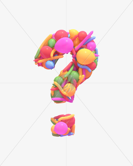 ? from Multicolored balloon font on Yellow Images Creative Fonts - S40280