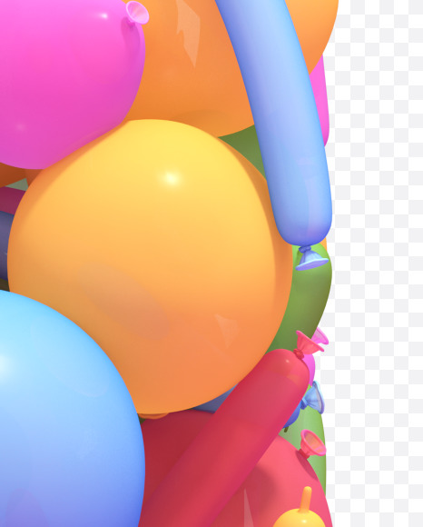 Letter M from Multicolored balloon font on Yellow Images Creative Fonts - S40255