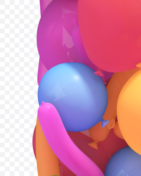 1 from Multicolored balloon font on Yellow Images Creative Fonts - S40269