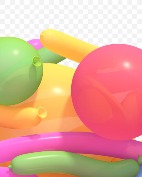 Percent from Multicolored balloon font on Yellow Images Creative Fonts - S40287