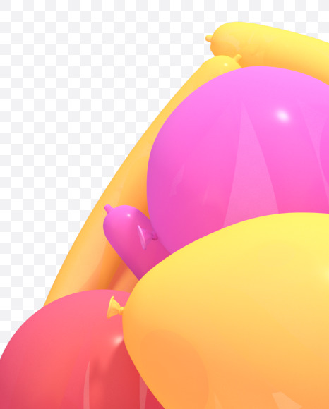 Letter V from Multicolored balloon font on Yellow Images Creative Fonts - S40264