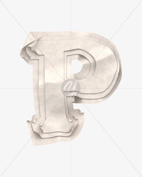 Letter P from Paper font on Yellow Images Creative Fonts - S40349