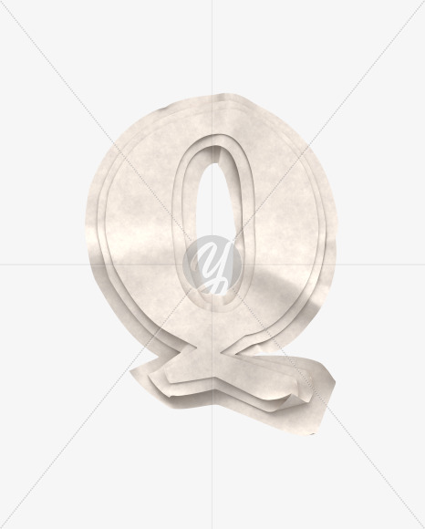 Letter Q from Paper font on Yellow Images Creative Fonts - S40350