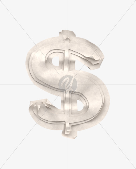 $ from Paper font on Yellow Images Creative Fonts - S40374