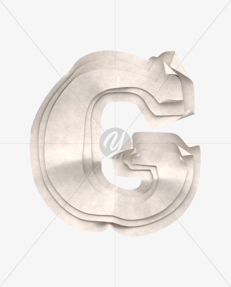 Letter G from Paper font on Yellow Images Creative Fonts - S40340