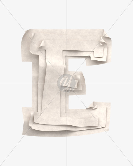 Letter E from Paper font on Yellow Images Creative Fonts - S40338