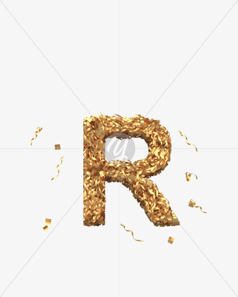 Letter R from Golden confetti font on Yellow Images Creative Fonts - S40394