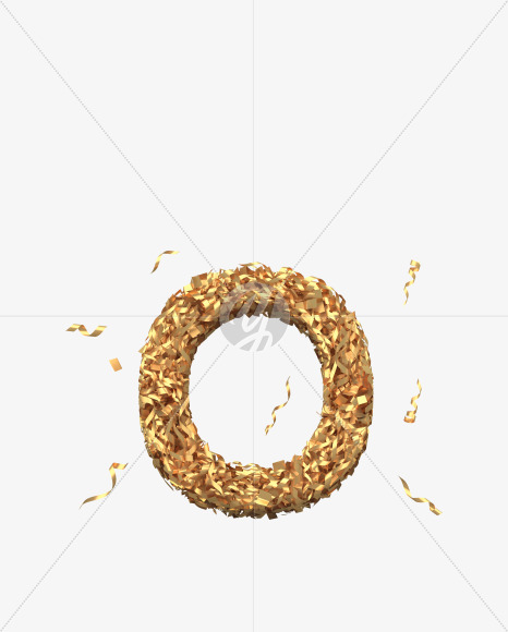 Letter O from Golden confetti font on Yellow Images Creative Fonts - S40391