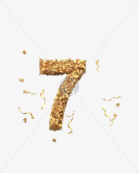 7 from Golden confetti font on Yellow Images Creative Fonts - S40409