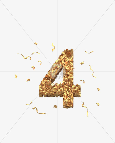 4 from Golden confetti font on Yellow Images Creative Fonts - S40406