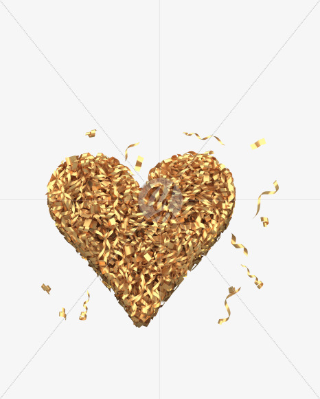 Heart from Golden confetti font on Yellow Images Creative Fonts - S40418