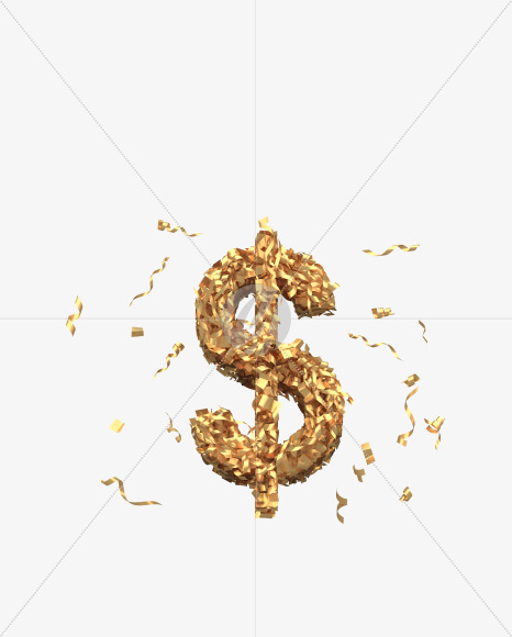 $ from Golden confetti font on Yellow Images Creative Fonts - S40416