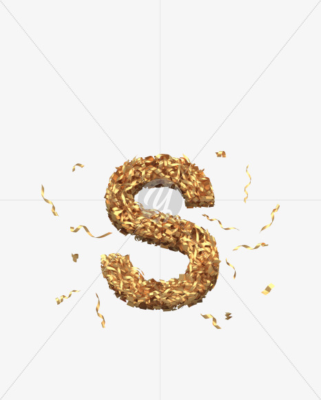 Letter S from Golden confetti font on Yellow Images Creative Fonts - S40395