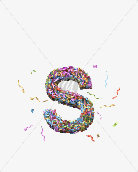 Letter S from Golden confetti font on Yellow Images Creative Fonts - S40443