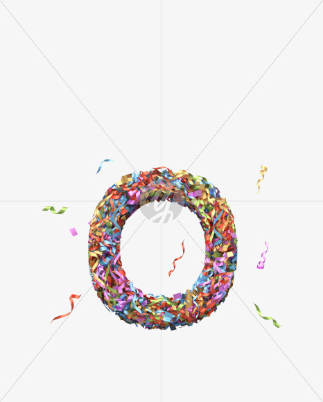 Letter O from Golden confetti font on Yellow Images Creative Fonts - S40439