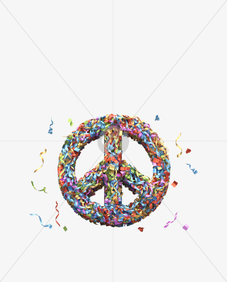 Peace from Golden confetti font on Yellow Images Creative Fonts - S40466