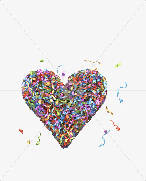 Heart from Golden confetti font on Yellow Images Creative Fonts - S40462