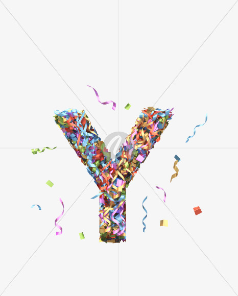 Letter Y from Golden confetti font on Yellow Images Creative Fonts - S40450