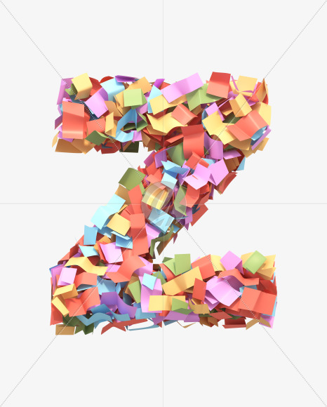 Letter Z from Paper confetti font on Yellow Images Creative Fonts - S40499