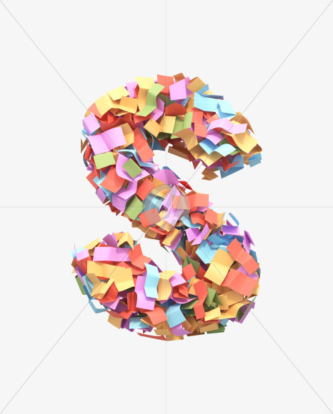 Letter S from Paper confetti font on Yellow Images Creative Fonts - S40492