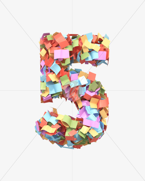 5 from Paper confetti font on Yellow Images Creative Fonts - S40504