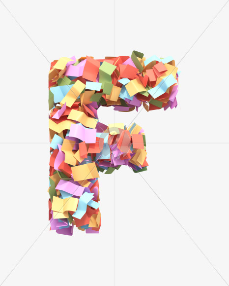 Letter F from Paper confetti font on Yellow Images Creative Fonts - S40479