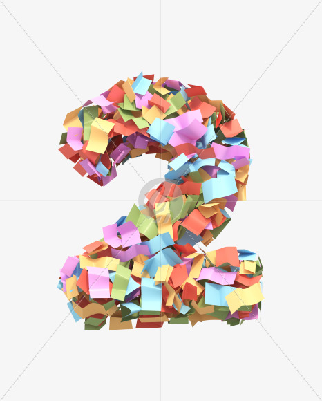 2 from Paper confetti font on Yellow Images Creative Fonts - S40501