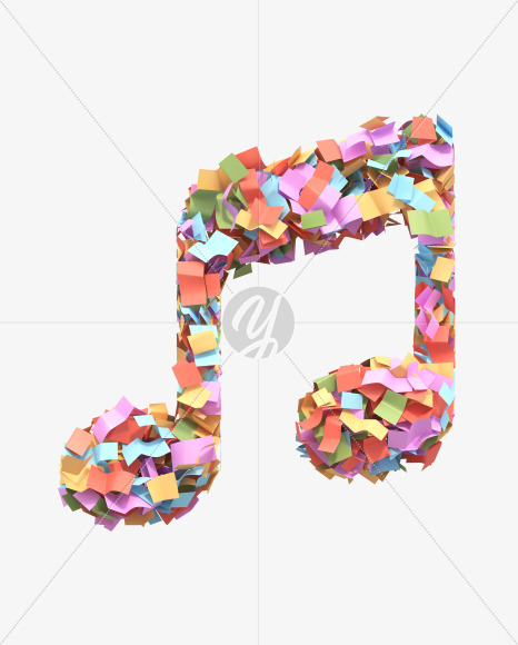 Music from Paper confetti font on Yellow Images Creative Fonts - S40517