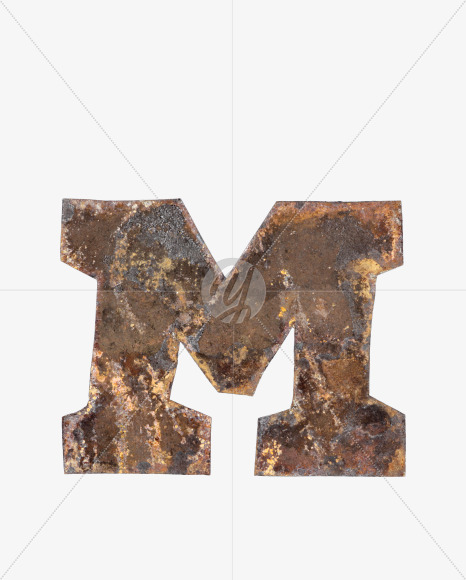 Letter M from Old Time Font on Yellow Images Creative Fonts - S40625