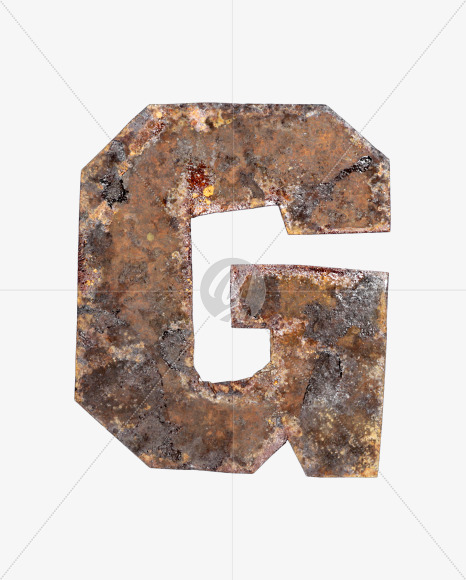 Letter G from Old Time Font on Yellow Images Creative Fonts - S40619