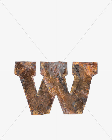 Letter W from Old Time Font on Yellow Images Creative Fonts - S40635